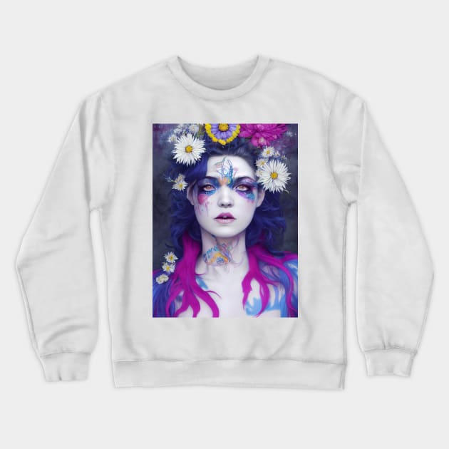 Face Tattooed Snow White Crewneck Sweatshirt by Zachariya420